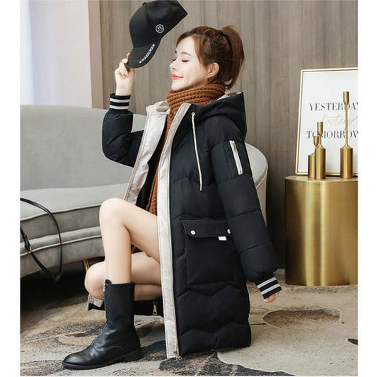 Winter Padded Jacket Women's Mid-length Loose Large Size Padded Jacket Bread Jacket Women