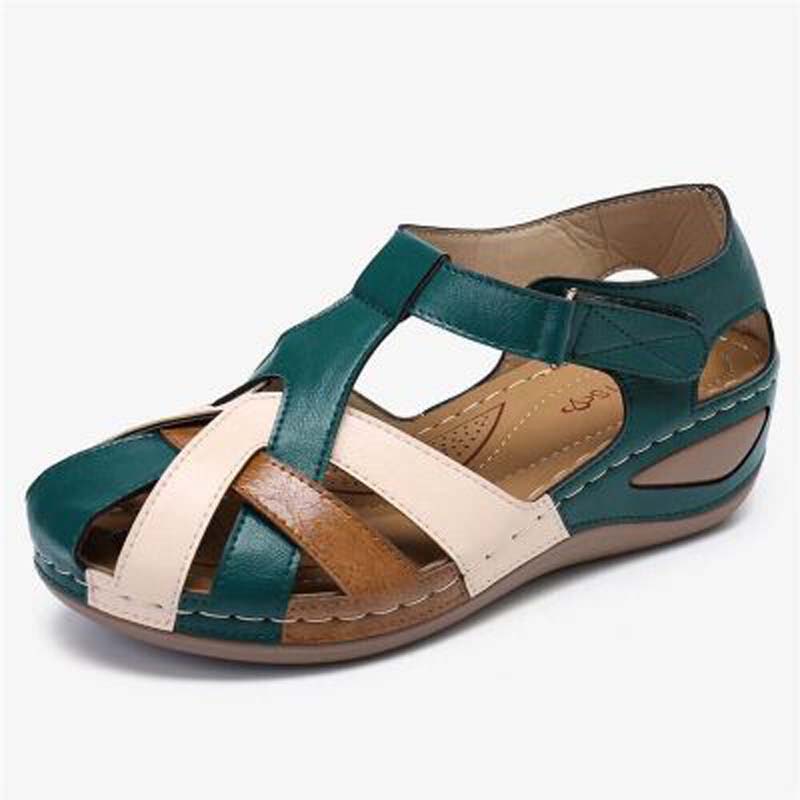 Womens Sandals Waterpoor Slip on Round Toe Wedge Slippers Casual Comfortable Outdoor Non-slip Summer Plus Size Women Shoes
