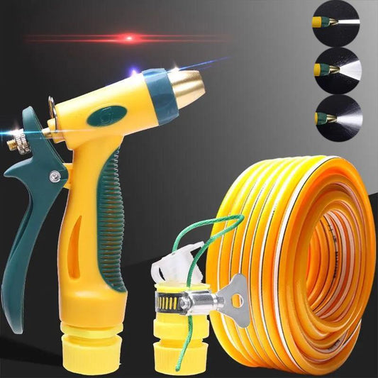 High Pressure Water Gun Set 5/10/15/20m Explosion-proof Hose Car Wash Gun Household Portable Watering Gun Watering Tool