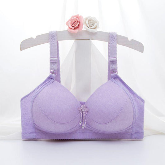 Middle-aged Underwear Women's Large Size Thin No Rims Mother's Bra Adjustment Anti-sagging Bra and Breast Gathering Bra