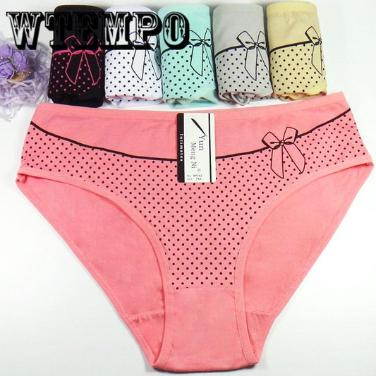WTEMPO 6 Pcs/Lot Woman Cotton Cute Underwear Panties Plus Size L-XXXL Sexy Briefs