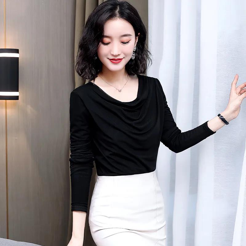 Bottoming Shirt Women's Thin Spring and Autumn Mesh Top Fashion Small Shirt Slim Slim T-shirt Long Sleeve