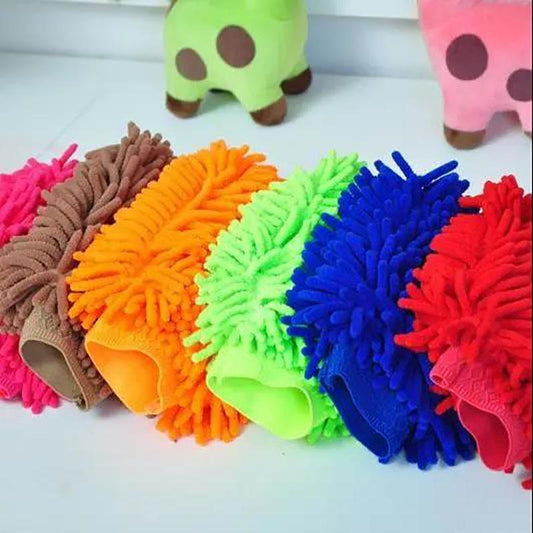 Chenille Car Wash Gloves Cleaning Tools Soft and Super Strong Decontamination Does Not Hurt The Car Paint Short-haired Gloves Super Absorbent