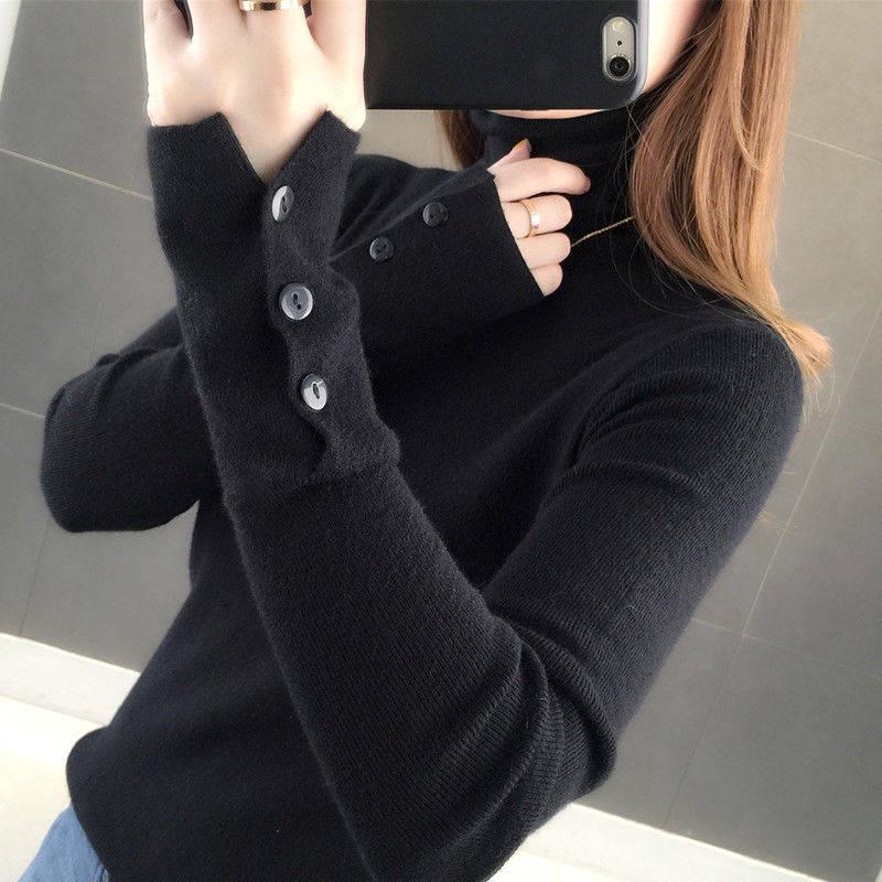 Pofulove Thick Turtleneck Sweater Women Autumn Winter Large Size Sweaters Women's Bottoming Shirt