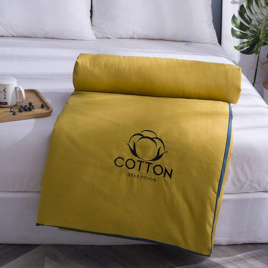 Summer Soft Washed Cotton Skin-friendly Down Velvet Quilt Machine Wash Single Double Air-conditioned Quilt Student Spring and Autumn Quilt