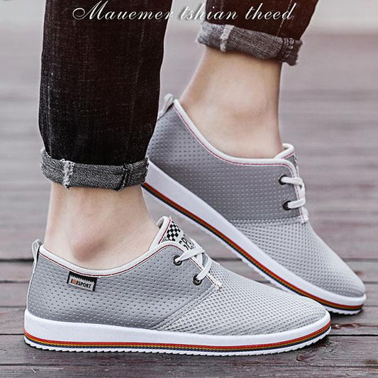 Summer Men's Casual Shoes Trend Breathable Mesh Shoes Hollow