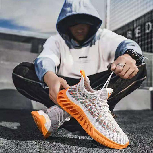 Men's Shoes Breathable All-match Running Casual Slip-on Sneakers Non-slip White Shoes
