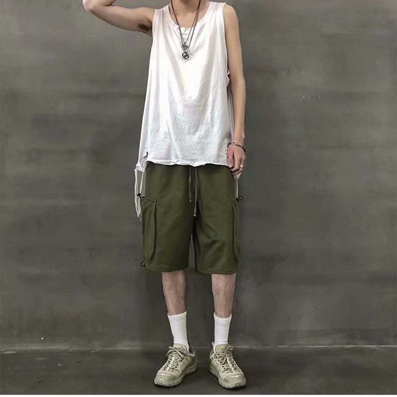 Summer Casual Overalls Shorts Men's New Dark Sports Outer Wear Five-point Pants Beach Pants