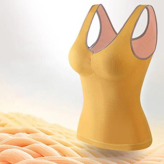 Warm Vest Underwear Women Plus Velvet Thickening with Chest Pad Tight-fitting Inner Wear with Chest Support Sexy Sleeveless Bottoming Shirt