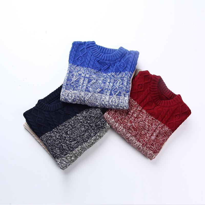 Children Sweater Boy Cardigan Thick Line Color Stripe Pattern Knit Sweater All-match Baby Swe