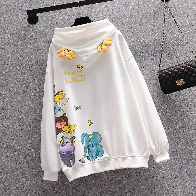 Hoodie Girl Aesthetic Cartoon Same Paragraph Casual Loose Sweatshirts Anime Carton Cute Print