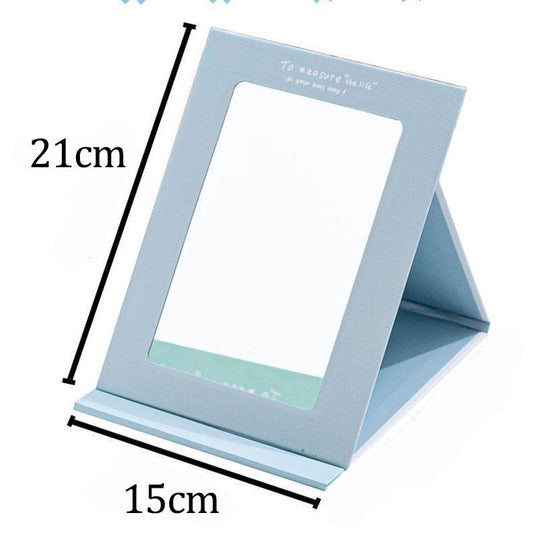21*15cm Cartoon Cute Pattern Paper Rectangular Makeup Mirror Folding and Portable HD Travel