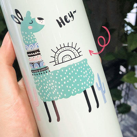 Winter Thermos Cup Male and Female Students 304 Stainless Steel Vacuum Flask Cartoon Cute Water Cup Tea Cup Easy To Carry Water Cup Milk Cup