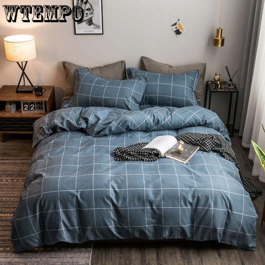 Bedclothes Urban Stripe Home Textile Four Piece Set Soft and Comfortable Quilt Cover