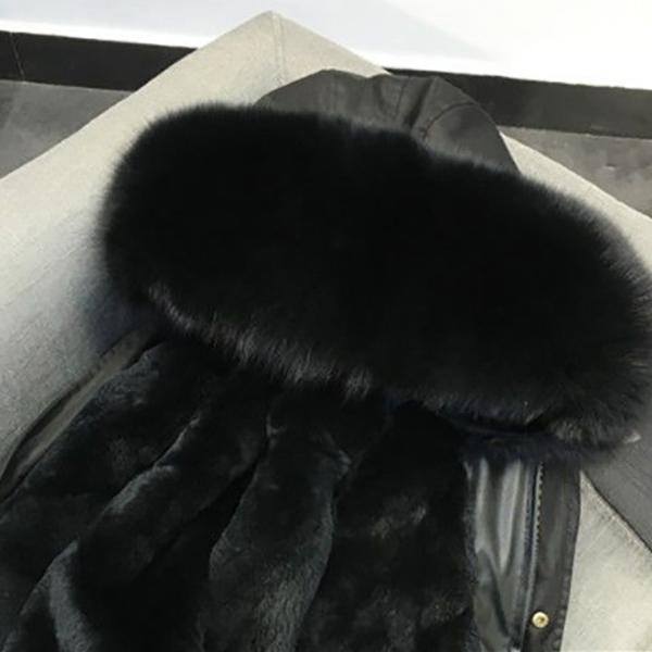 Winter Fur One Mid-length Men's Jacket Fashion Fox Fur Coat Thick Warm Parker Clothing