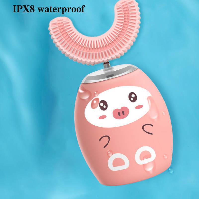 Smart U-shaped Electric Children's Toothbrush 1-7 Years Old Soft Fur Baby Student Rechargeable Waterproof Sound Wave Automatic Tooth Brushing Artifact