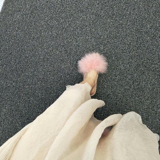 Fur Furry Slide Sweet Feather Thick Bottom Beach Female Sandals Hair Flip Flops Women Home Slippers Indoor Soft