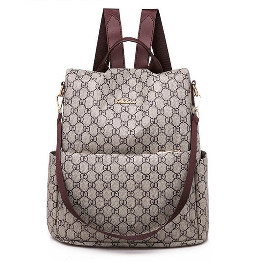Large-capacity Backpack Ladies Bag Trendy All-match School Bag Leisure Travel Bag Soft Leather Backpack