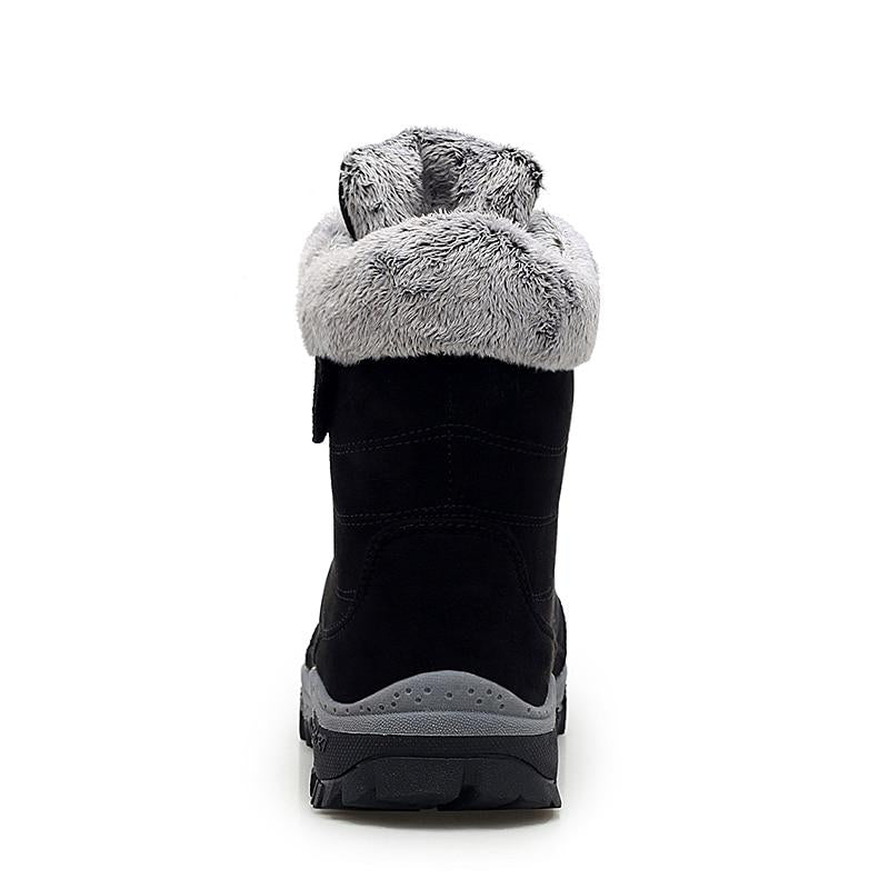 Leather Men Boots Winter with Fur Super Warm Snow Boots Men Winter Work Casual Shoes Sneakers High Top Rubber Ankle Boots