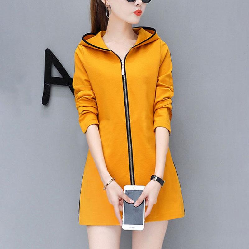 Spring Slim Jacket Women Boutique Hooded Coat Casual Comfortable Thin Top Trendy Windbreaker Long