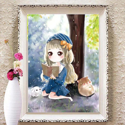 Cartoon Diamond Painting Living Room Bedroom Girl Small Full of Diamonds Handmade Diamond Cross Stitch Children