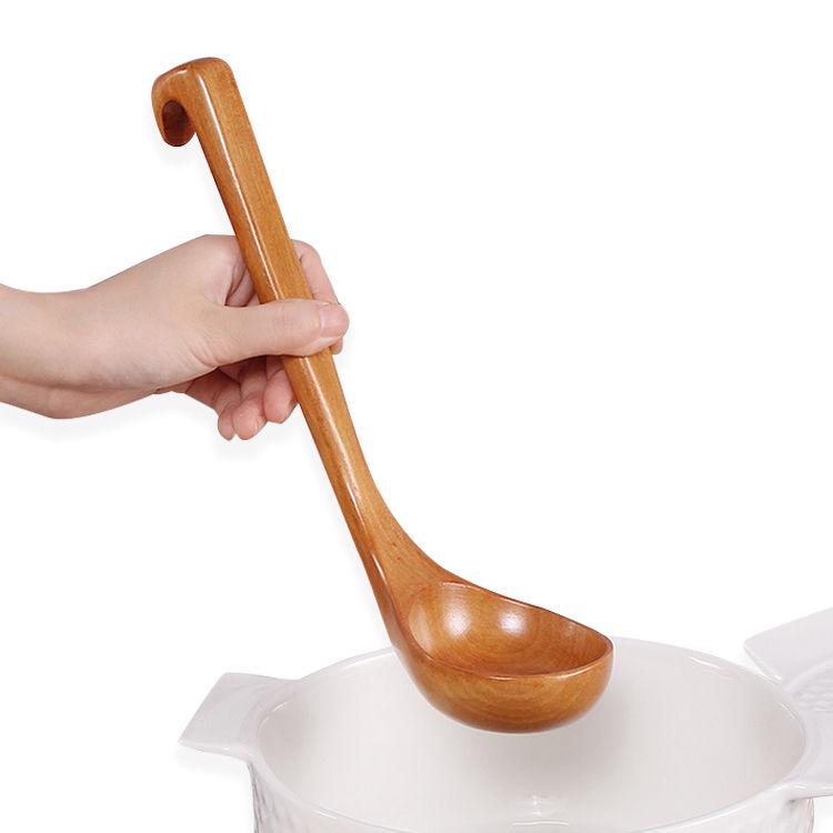 Brand Wood Long Handled Rice Soup Cooking Spoons Handmade
