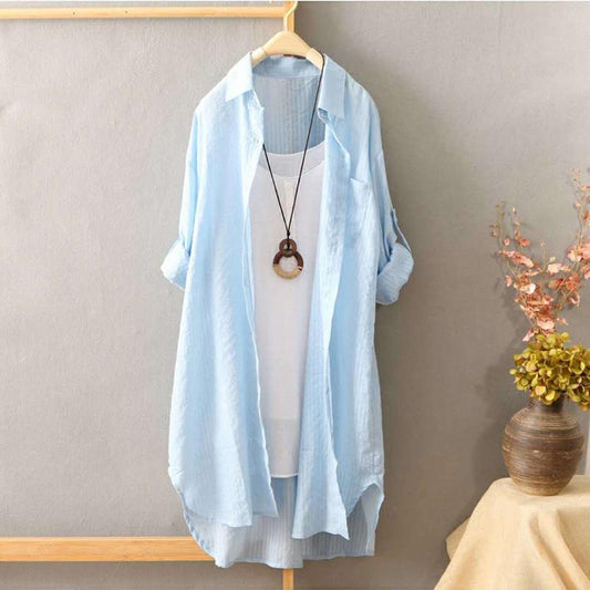 Long Shirt Women's Long-sleeved Mid-length Loose Sun Protection Shirts Ladies Loose Thin Coats Sun Protection Clothing Long Shirts