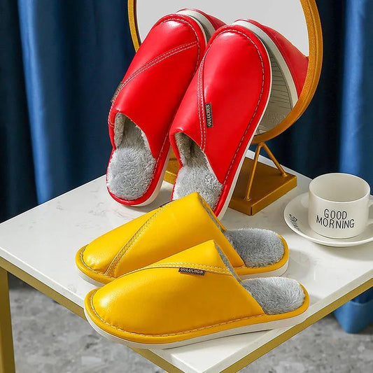 Autumn and Winter Pure Cotton Slippers Indoor Non-slip Soft-soled Shoes Warm Simple Plush Cotton Shoes