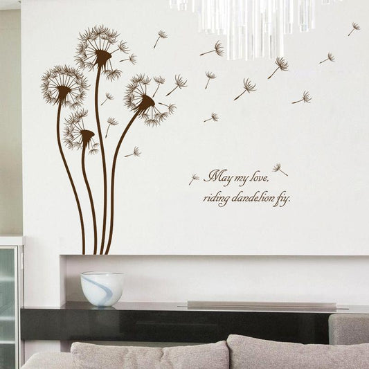 Dandelion plant bedroom living room bathroom cabinet TV background decorative wall stickers