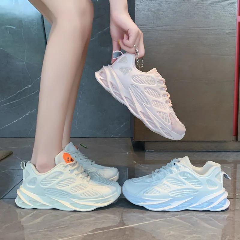 Sports Shoes Female Korean Version of The Thick Bottom Mesh Breathable Old Shoes Wild Ins Tide Shoes White Shoes