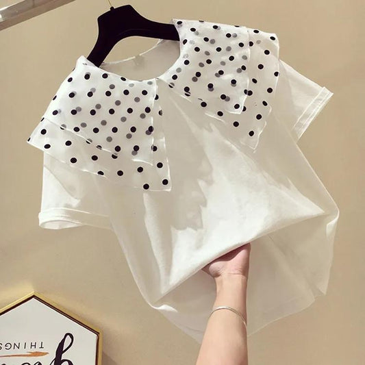 Children's Clothing Summer Short-sleeved Loose Personality T-shirt Doll Collar Girls Top