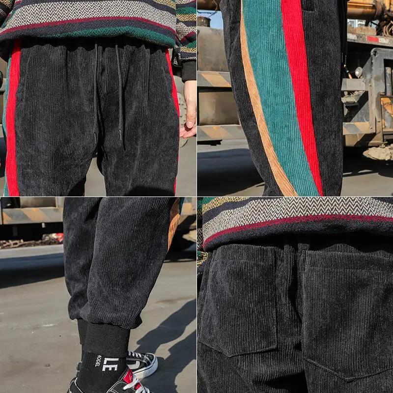 Men's Loose Sweatpants Long Pants Casual Pants Men's Tights Four Seasons Corduroy