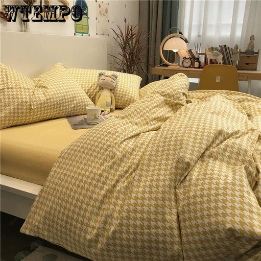 Fashion Simple Style Home Bedding Sets Bed Linen Duvet Cover Flat Sheet Winter King Queen Twin