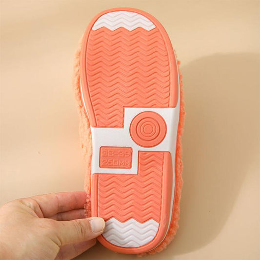 Furry Cotton Slippers In Autumn and Winter Casual Warm Flat Shoes Fashionable Daily Slippers