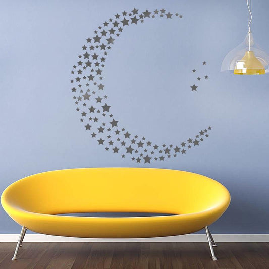 Bronze Silver Stars Bedroom Children's Room Star Decoration Glass Cabinet Free Wall Sticker