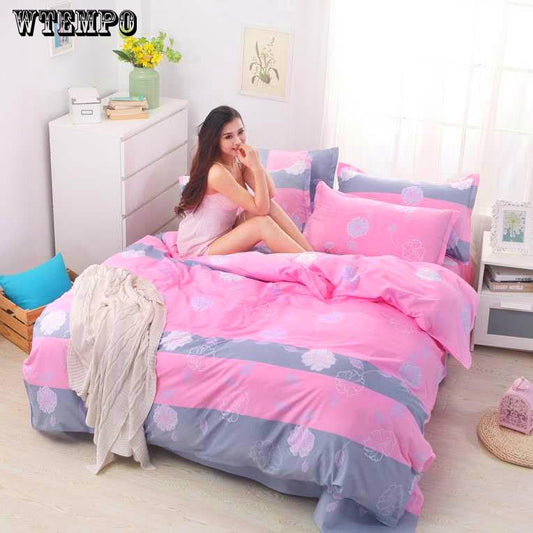 New Home Textiles Bedding Set Bedclothes Printing Duvet Cover Bed Skirt Sheet Pillowcase