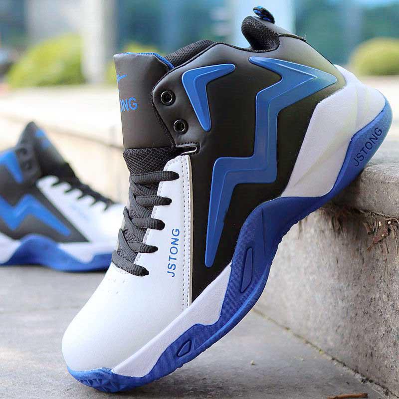 Size 39-45 Men Leather Sneakers Wear-resistant Basketball Shoes Deodorant Lightweight Running Shoes