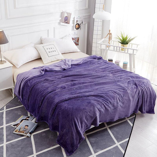 Pure Color, Comfortable and Soft, Coral Fleece Blanket, Flannel Velvet Blanket, Thick Blanket In Winter, Office Rest Blanket, Nap, Warm