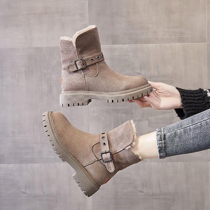 Snow Boots Women's Winter Short Tube and Velvet Non-slip Warm Cotton Shoes All-match Student Tide Martin Boots