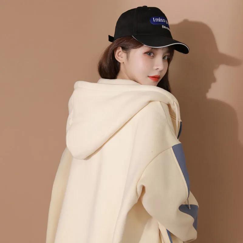 Women's Fleece Hooded Sweater Loose High-quality Coat Outer Wear Large Size Women's Hooded Cardigan Coat Casual Sports Top