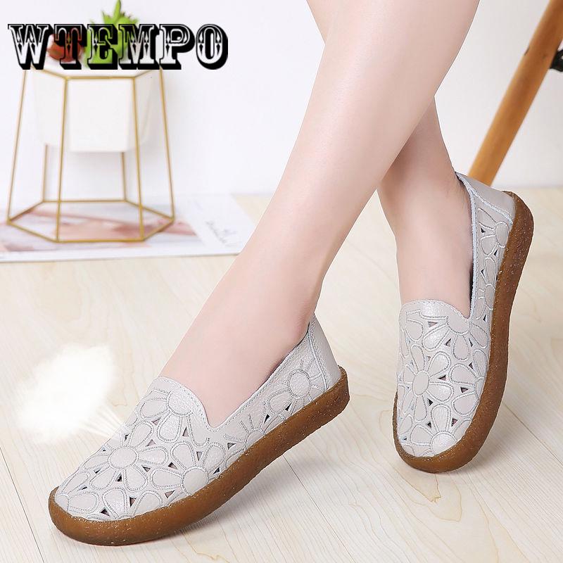 Women Ladies Casual Slip on Flat Sandals Shoes Solid Loafer Light Breathable and Not Stuffy
