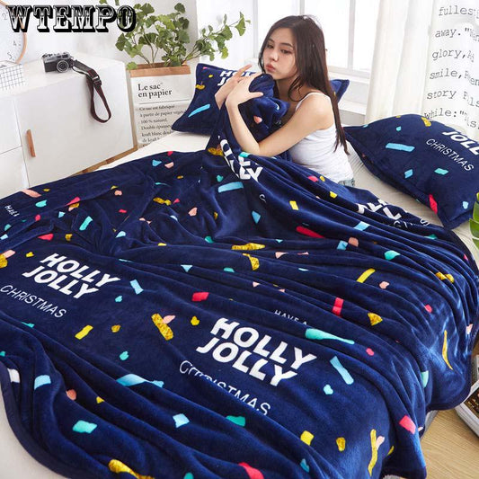 1pc Coral Fleece Blanket Flannel Blanket Blanket Thickening Student Single Bed Single Air-conditioned Towel Quilt