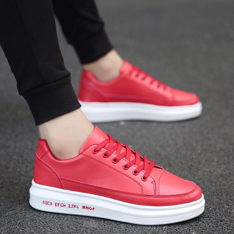 Men Casual Board Shoes Lace up Comfortable White Sneakers Male Fashion Letter board shoes