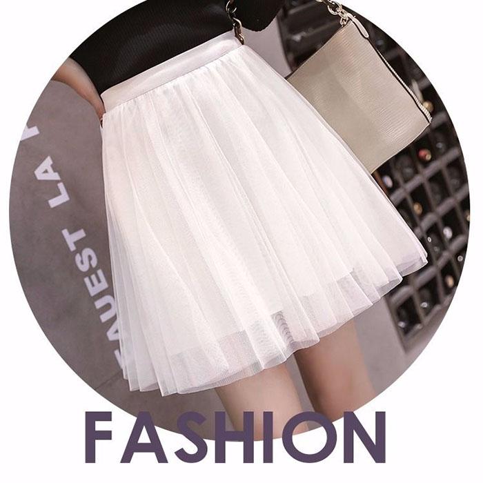 Women Anti-light Mesh Skirt Elasticated Waist Thin Ballet Bag Hip Skirts Mini A Word Skirt