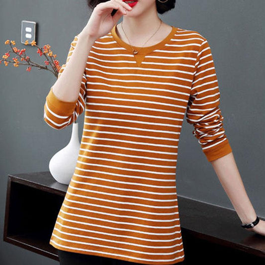 Casual Cotton Basic T-shirt Women Loose Long Sleeve Tee Shirts Female Solid Tees Ladies Fall Tops Pullover