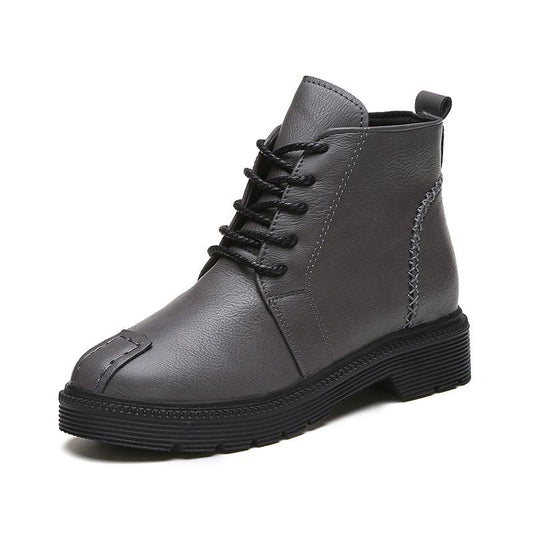 Women's Shoes Martin Boots Autumn Winter Lace Up Women Casual Flat Shoes Warm Round Toe Sneakers