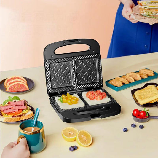 Double Grid Multifunctional Breakfast Machine Waffle Maker Bread Maker Sandwich Making Machine Kitchen Supplies