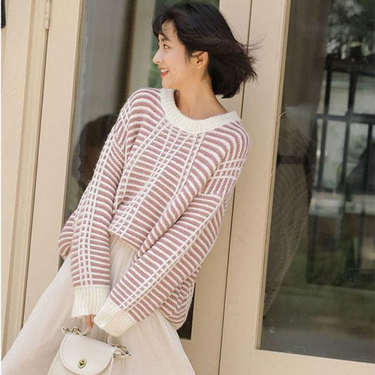 Autumn and Winter Sweaters Loose and Lazy Japanese Outer Wear College Style Round Neck Student Knitted Sweater
