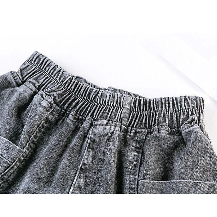 Women's Autumn Cropped Pants Loose Solid Color Long Jeans Spring High Waist Haren Pants Large Size Streetwear Pants