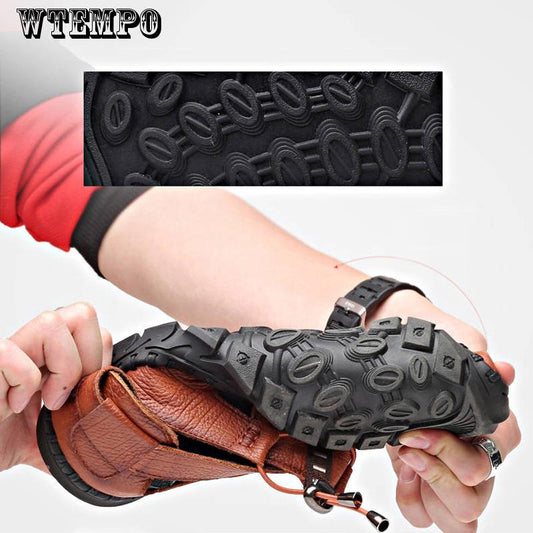 Men Sandals Quality Genuine Leather Men Summer Shoes Classics Comfort Beach Sandals